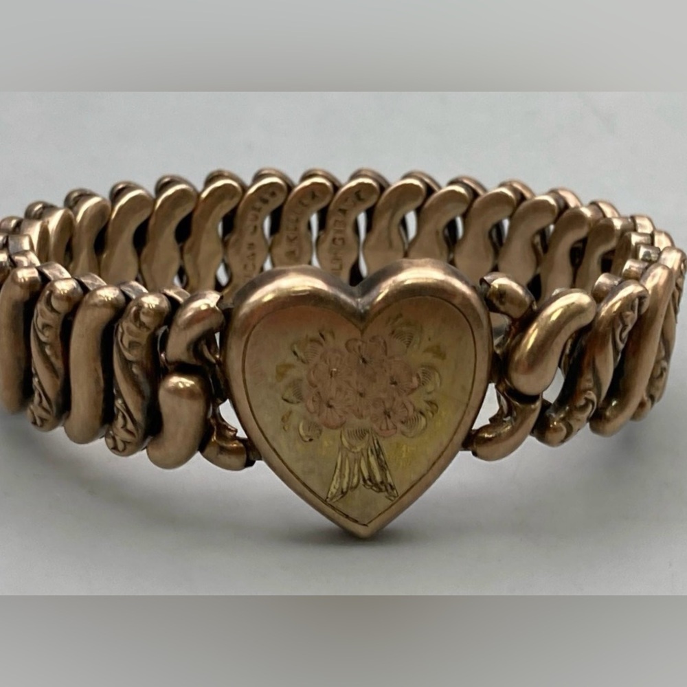 Vintage Pitman & Keeler Gold Filled American Queen Sweetheart Bracelet